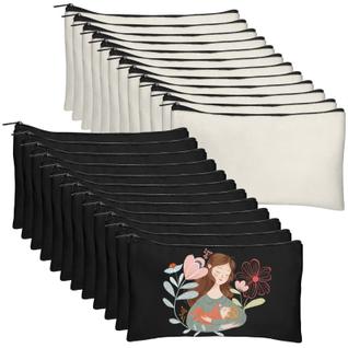 Estojo de lona para lápis Legigo DIY Craft Bag, pacote com 24 unidades  bege e preto
