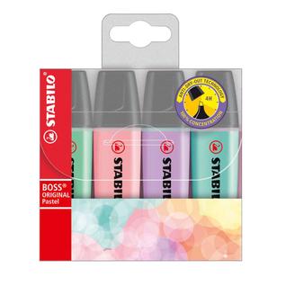 Estojo Marca Texto Boss com 4 Tons Pastéis - Stabilo