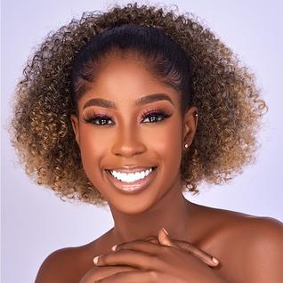 Extensão de rabo de cavalo CECINILL Afro Puff Kinky Curly Synthetic