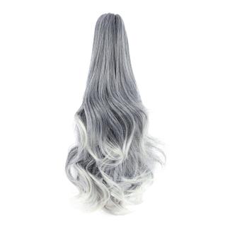 Extensão de rabo de cavalo Mitrygreen Claw Clip 18" Wavy Sliver Grey