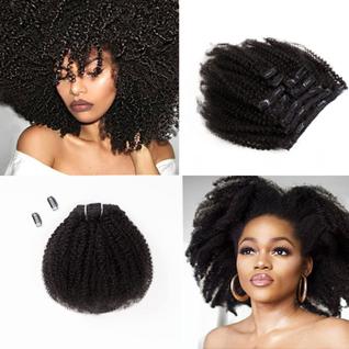 Extensões de cabelo Clip In SAEIALL SAGA QUEEN Afro Kinky Curly 120g