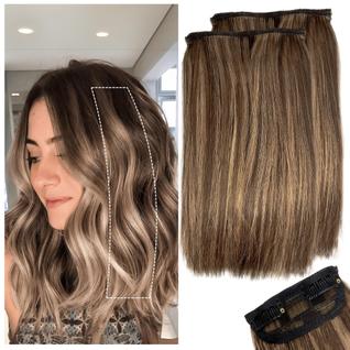 Extensões de cabelo MINGATEC Short Hair 25 cm, 2 peças, castanho médio