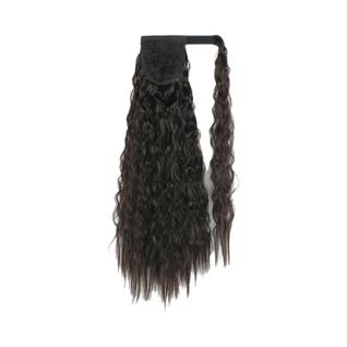 Extensões De Cabelo Sintético Longo Ondulado Em Tom Marrom Loiro Com Rabo De Cavalo E Pres