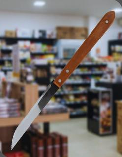 Faca Trinchante Martinazzo 41 cm Inox Cabo Longo Marrom Corte Preciso e Alta Durabilidade