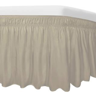 Falda de Cama Fácil de Usar para Cama Queen/King con Caída de 35 cm Beige