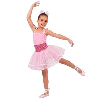 Fantasia Bailarina Infantil pra Menina Vestido Rosa com Laço