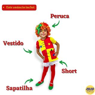 Fantasia Emília Boneca Infantil Luxo Escolha a Melhor Opção ESCOLHA A OPÇÃO:Vestido +Short