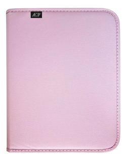 Fichário Universitário 4 Argolas Pastel Com Estojo Acp Rosa