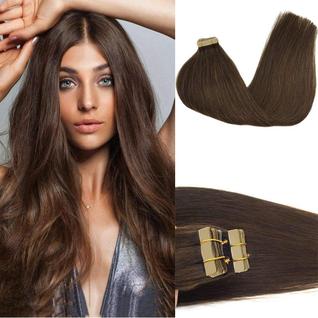 Fita adesiva em extensões de cabelo GOO GOO 4A Chocolate Brown 50g 20cm