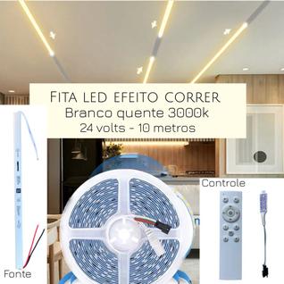 Fita Led sequencial progressiva com efeito correr 10M 3528 com fonte e controle
