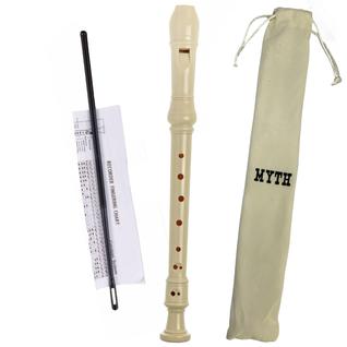 Flauta Doce Germânica Soprano Alemã com Bag Vareta De Limpeza Cor Creme