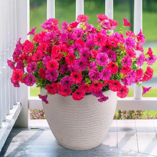 Flores artificiais Hrobek para decoração de exteriores rosa roxa