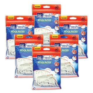 Floss Picks Dr. Fresh Kool 360 unidades (6 pacotes x 60 unidades)