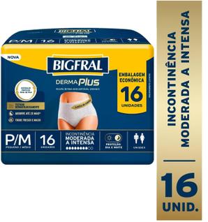Fralda Calcinha Bigfral DermaPlus Roupa Intima Tam PM 16 unid