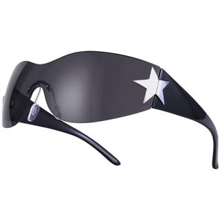Gafas de Sol Dollger Trendy Y2K sin Montura Envolver Negro