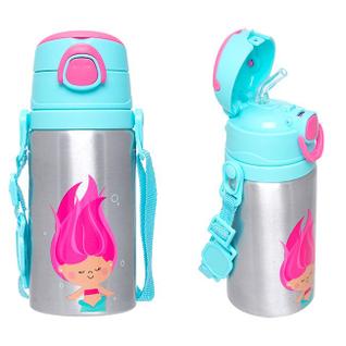 Garrafinha Infantil Alumínio Aventuras Antivazamento com Canudo em Silicone 450ml 3+ Buba
