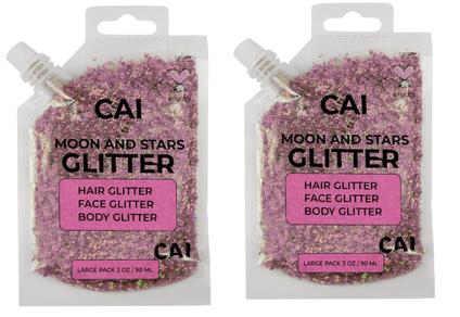 Gel Glitter CAI BEAUTY NYC, rosto e corpo, cabelo, Halloween, 90 ml, pacote com 2