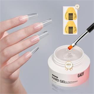Gel rígido para extensão de unhas GAOY 60g Clear Builder com formulários