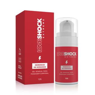 Gel Vibratório Elétrico Excitante Loveshock Extreme Beijável Merengue de Morango - 12 g
