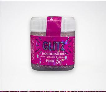 Glitter holografico pink 5g fab!