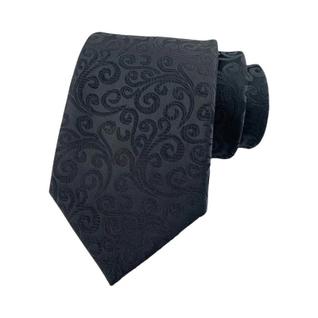 Gravata Masculina De Luxo Com Listras Pretas E Estampa Floral Xadrez 8CM, Gravatas Jacquar