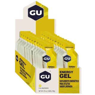 GU Gel de carboidratos cx 24un Gu Energy Sabor Limão Energia durante seu pedal sua corrida