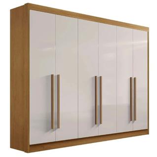 Guarda Roupa 6 Portas 100% MDF New Athos Cinamomo Off White