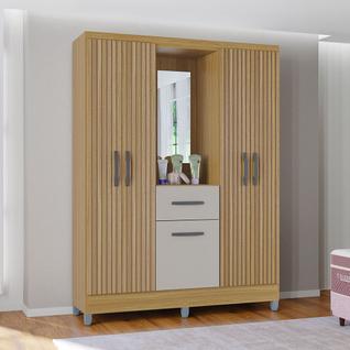 Guarda Roupa Casal com 5 Portas e 1 Gaveta Atlas Poquema