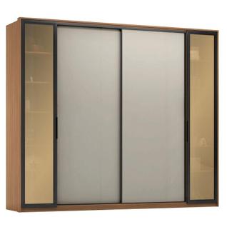 Guarda Roupa Casal Laredo D44910K Amêndola Touch Nude Prime Flex com Portas de Vidro Refle