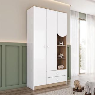 Guarda Roupa Infantil Magia Ambiente 3 Portas Branco Jequitibá HP - Henn