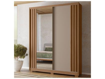 Guarda-roupa Solteiro com Espelho 3 Gavetas 2  Portas de Correr Moval Móveis Inspiração Co