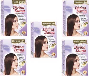 Hene em Po Divina Dama 05x50gr Jaborandi ( Cores: Incolor, Chocolate, Preto, Azulado, Cast