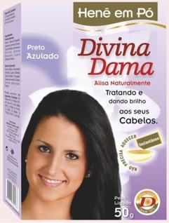 Hene em Po Divina Dama 50gr Jaborandi Caixa ( Cores: Azulado, Preto, Chocolate, Incolor,  