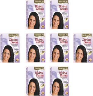 Hene em Po Divina Dama 50gr Jaborandi Caixa ( Cores: Azulado, Preto, Chocolate, Incolor,  