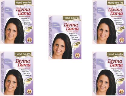 Hene em Po Divina Dama 50gr Jaborandi Caixa ( Cores: Azulado, Preto, Chocolate, Incolor,  