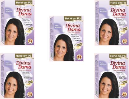 Hene em Po Divina Dama 50gr Jaborandi Caixa ( Cores: Azulado, Preto, Chocolate, Incolor,  