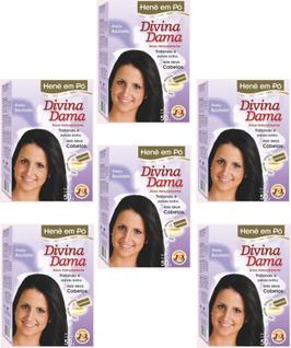 Hene em Po Divina Dama 50gr Jaborandi Caixa ( Cores: Azulado, Preto, Chocolate, Incolor,  