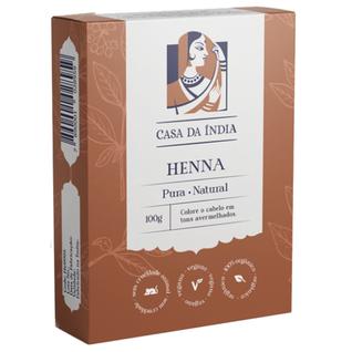 Henna Indiana Pura 100% Natural para os Cabelos, 100g, Casa da India, Coloração Ruivo Acob