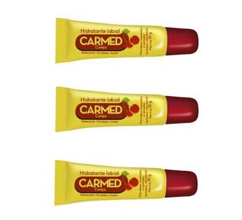 Hidratante Para Lábios Ressecados Carmed Cereja Kit C/ 3 Und