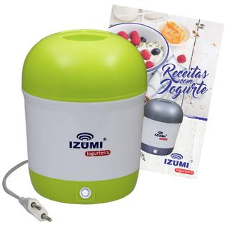 Iogurteira elétrica izumi verde ou cinza + 1 livro de receitas
