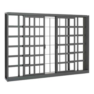 Janela Massa Externa Quadriculada com Grade em Aço 100 x 150 x 8 cm 4 Folhas Belfort Sasaz