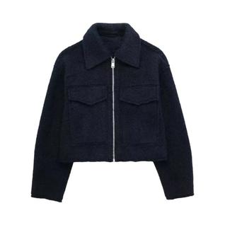 Jaqueta Bomber Cropped Branca De Tweed Para Mulheres, Manga Longa, Com Zíper, Moda De Outo