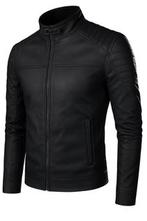 Jaqueta de couro masculina slim