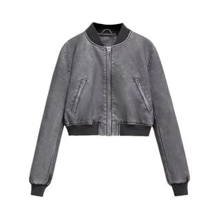 Jaqueta Feminina Vintage De Couro PU Estilo Moto Com Gola O E Zíper, Casaco Casual Chique 