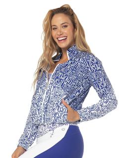Jaqueta Georgia Mini Azul Com Branco