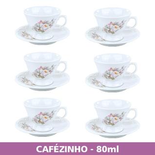 Jogo 6 Xícaras De Café Com Pires Eterna Porcelana Schmidt