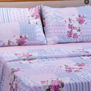 Jogo de Cama Box Lençol Casal 3 Padrão Peças 400 Fios Estampado em Microfibra - Estampas S