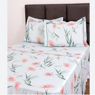 Jogo de Cama Box Roupa Lençol Casal Padrão 4 Peças Estampado em Microfibra - Estampas Sort