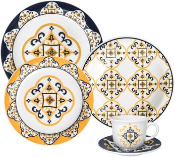 Jogo de jantar cha 20 pc linha luxo elegance mosaicos do maranhão