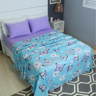 Jogo de Lençol Queen 4 Peças Estampado COZZILAR - Malha 100% Algodão, Toque Delicado e Ele